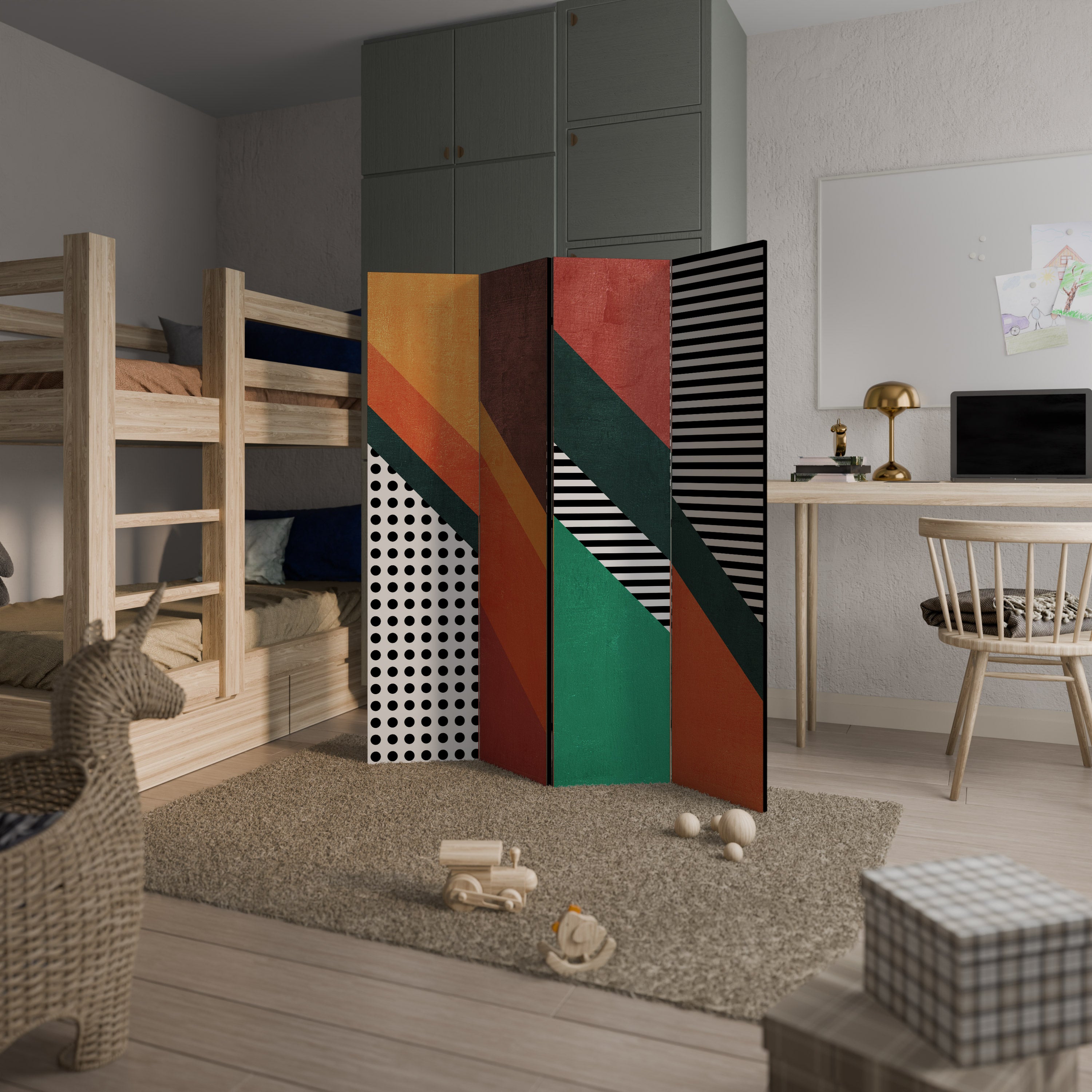 MAKESHIFT ARTISTRY 4-Panel Room Divider