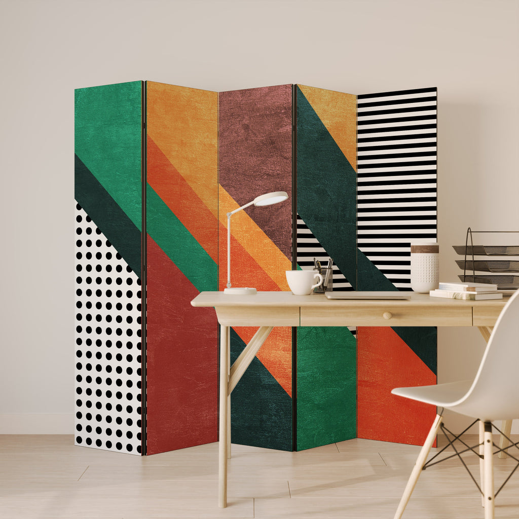 MAKESHIFT ARTISTRY Biombo Decorativo de 5 Painéis