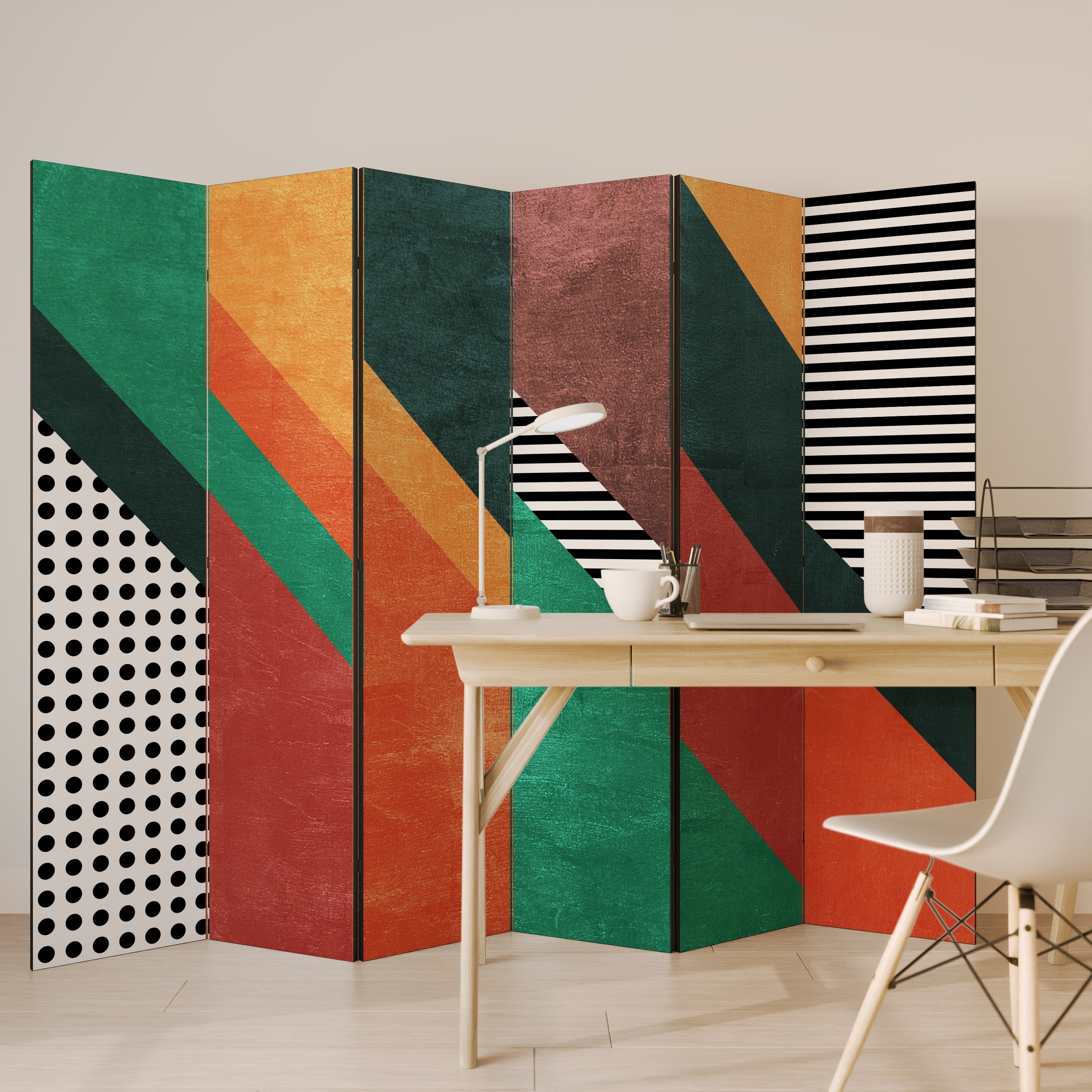 MAKESHIFT ARTISTRY Biombo Decorativo de 6 Painéis