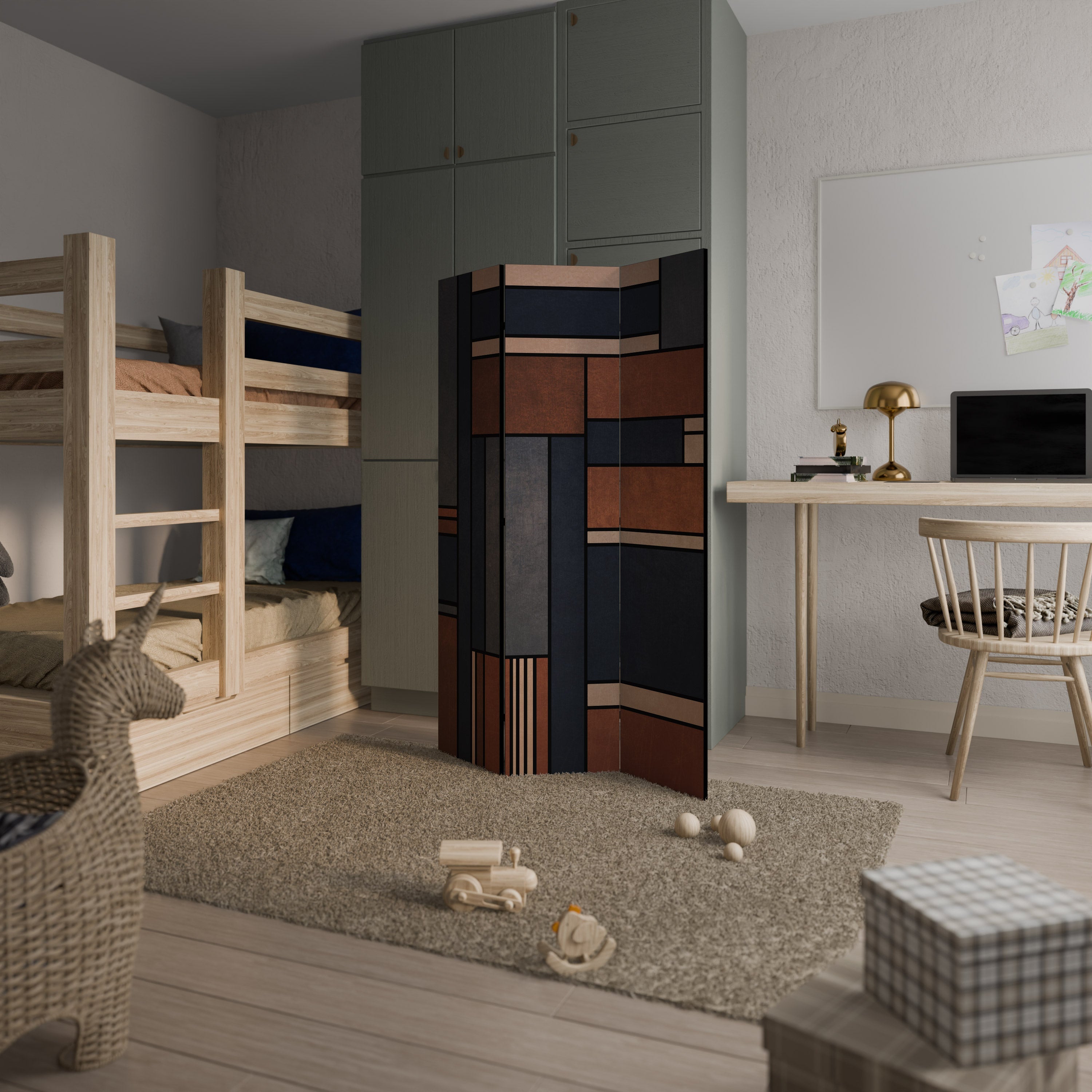 INTREPID FORMATION Biombo Decorativo de 3 Painéis