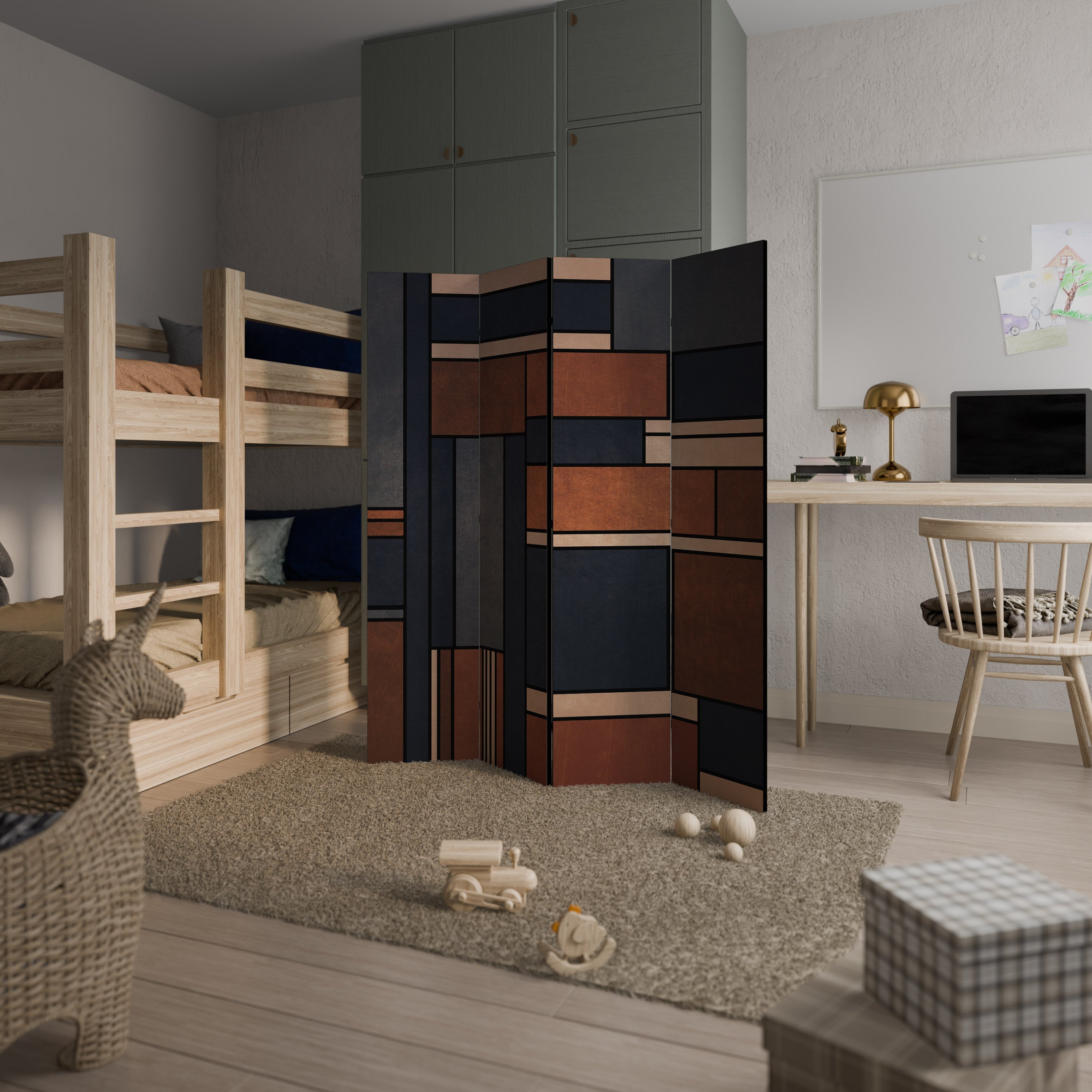 INTREPID FORMATION Biombo Decorativo de 4 Painéis