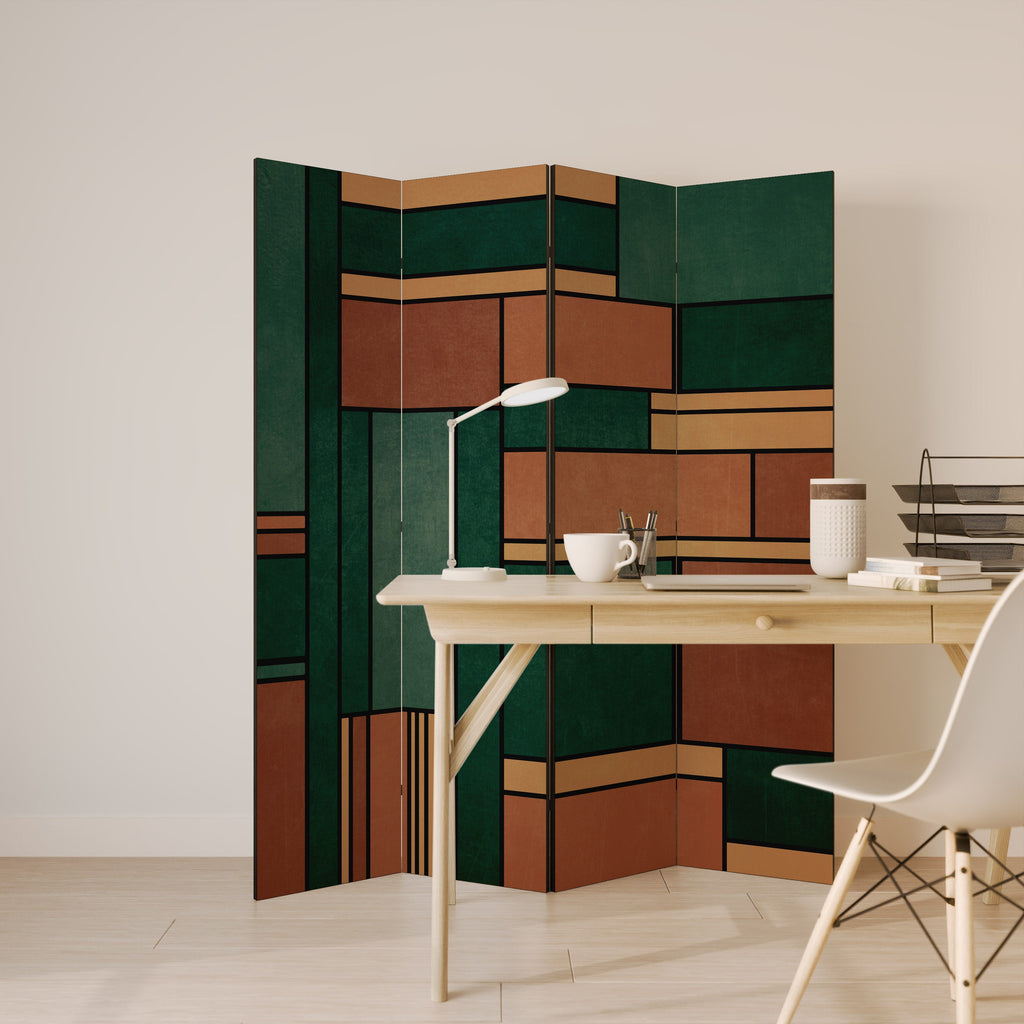 EARTHY FIGURES Biombo Decorativo de 4 Painéis