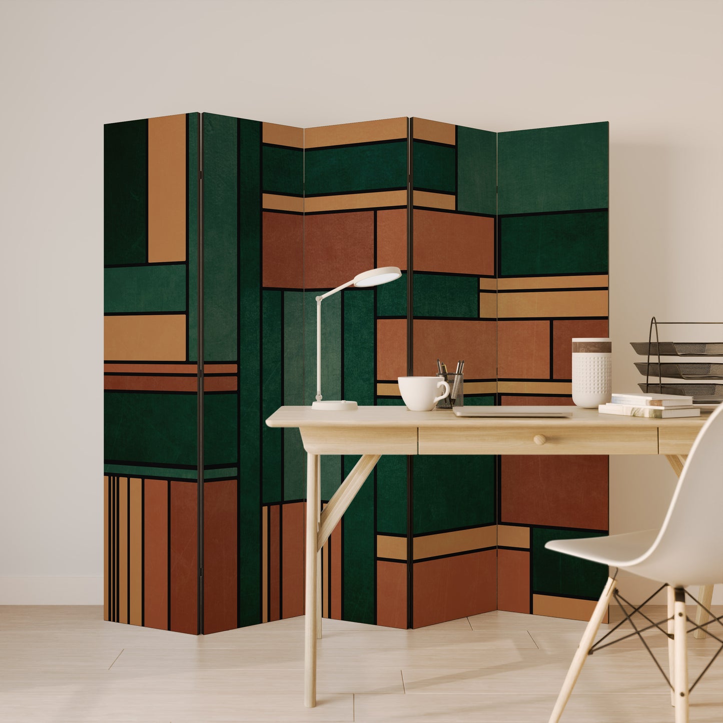 EARTHY FIGURES 5-Panel Room Divider