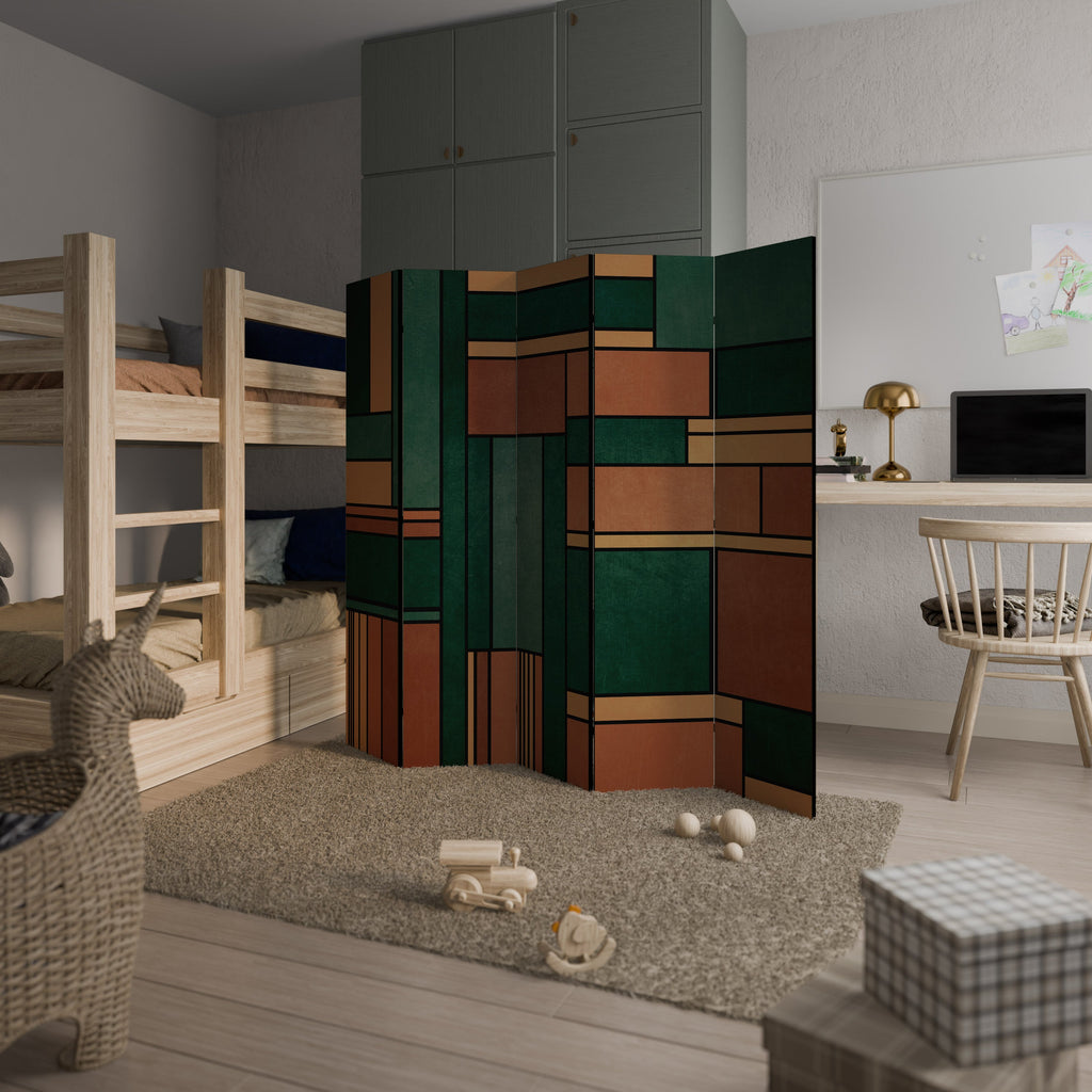 EARTHY FIGURES Decorative 5-Panel Room Divider