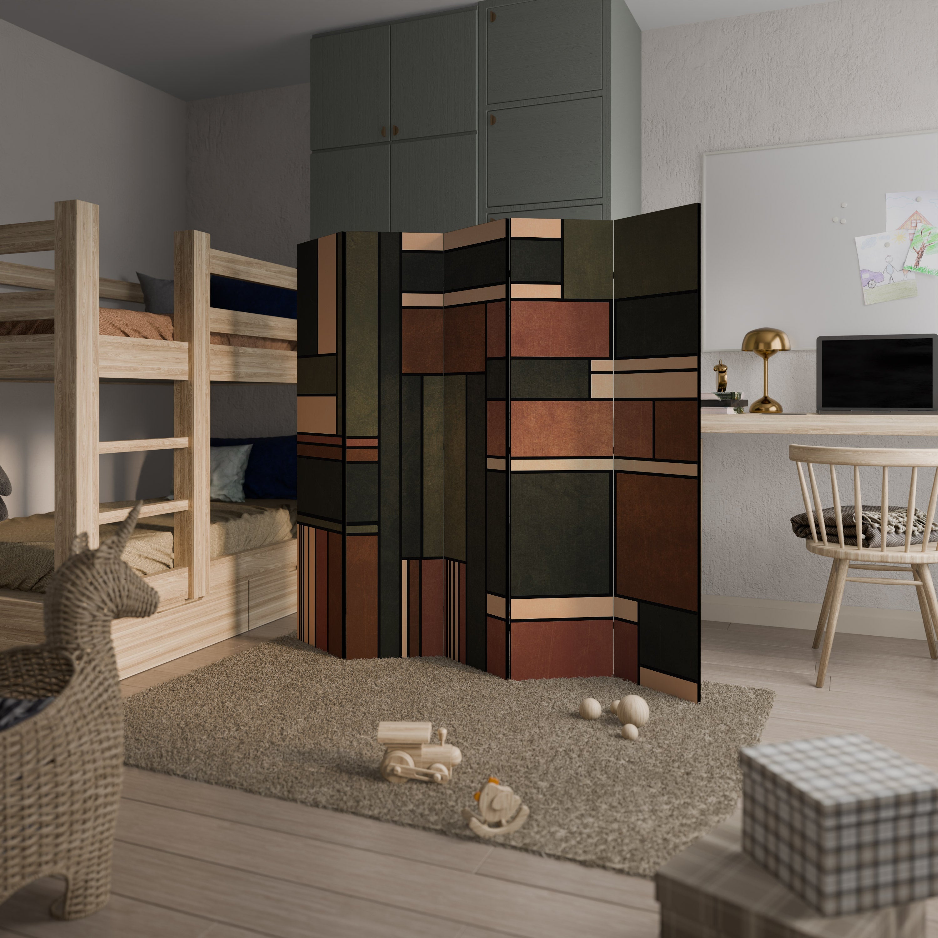 FIGURES OF NATURE Biombo Decorativo de 5 Painéis