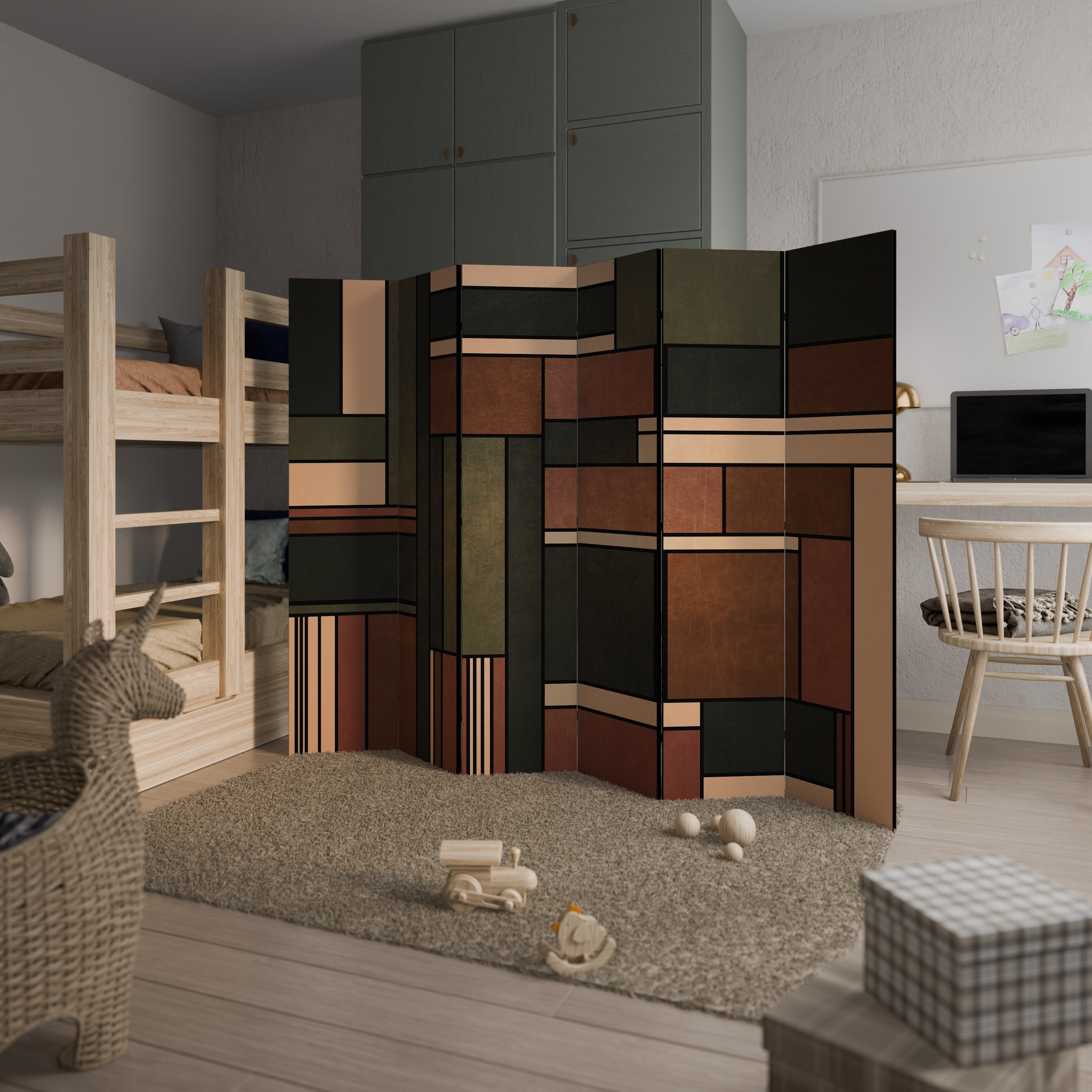 FIGURES OF NATURE Biombo Decorativo de 6 Painéis