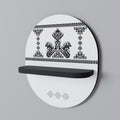 MYTHIC STITCH Prateleira Oval Decorativa em Acabamento Preto