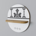 MYTHIC STITCH Prateleira Oval Decorativa em Efeito Carvalho