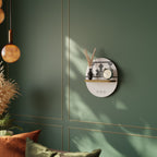 MYTHIC STITCH Prateleira Oval Decorativa em Efeito Carvalho