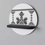 MYTHIC STITCH Prateleira Redonda Decorativa em Acabamento Preto