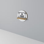 MYTHIC STITCH Prateleira Redonda Decorativa em Efeito Carvalho