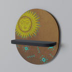 SUNSHINE PRAISE Prateleira Oval Decorativa em Acabamento Preto