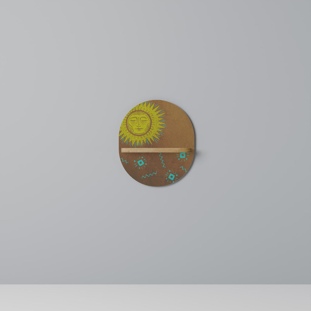 SUNSHINE PRAISE Prateleira Oval Decorativa em Efeito Carvalho