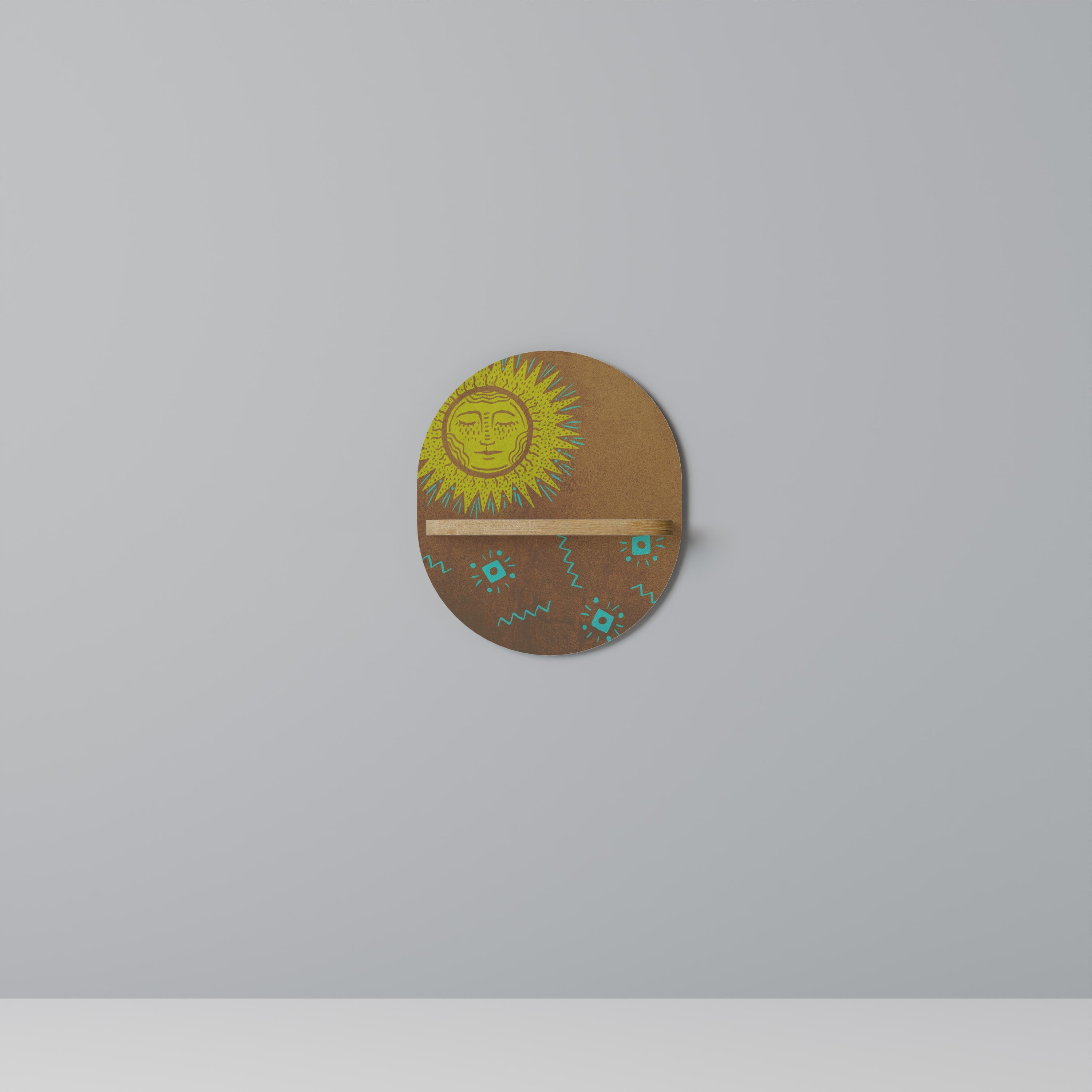 SUNSHINE PRAISE Prateleira Oval Decorativa em Efeito Carvalho