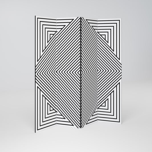 POLYGON ILLUSION Biombo de 4 Painéis