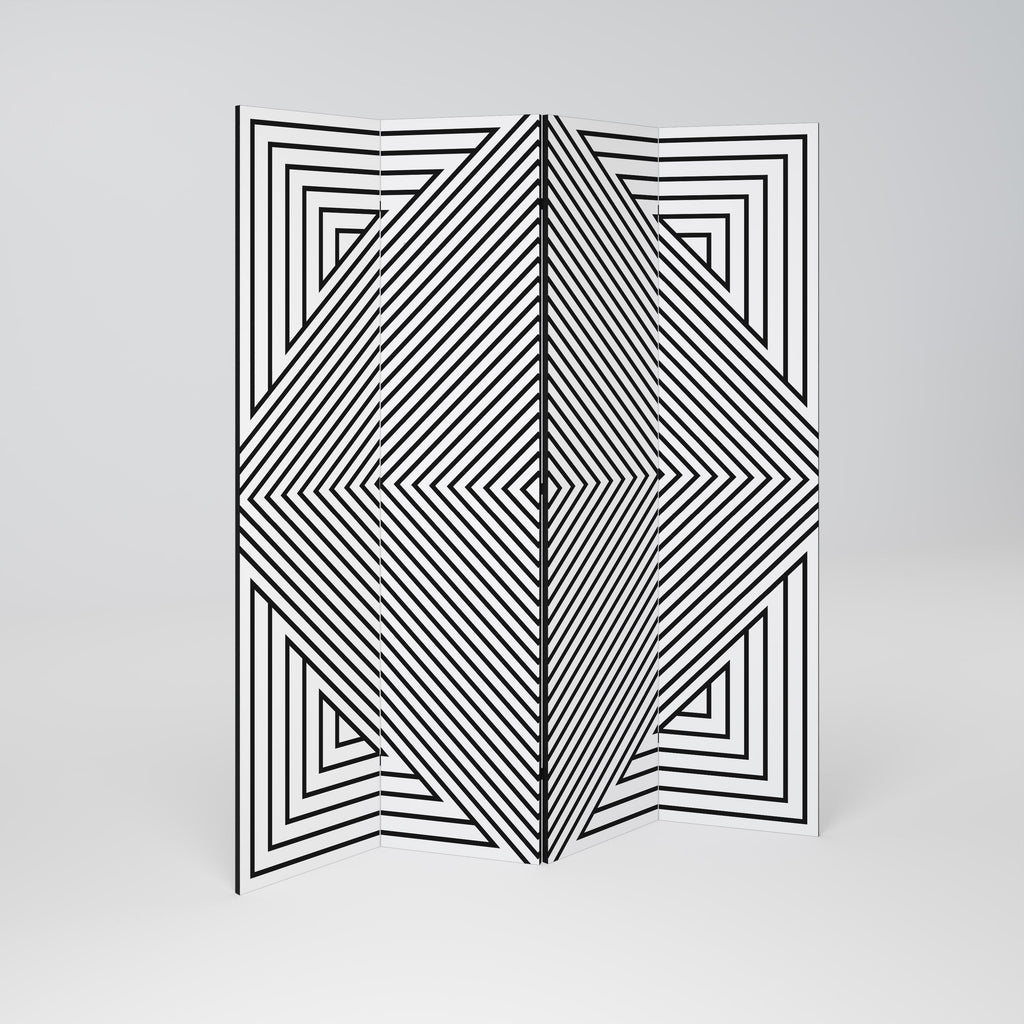 POLYGON ILLUSION Biombo Decorativo de 4 Painéis