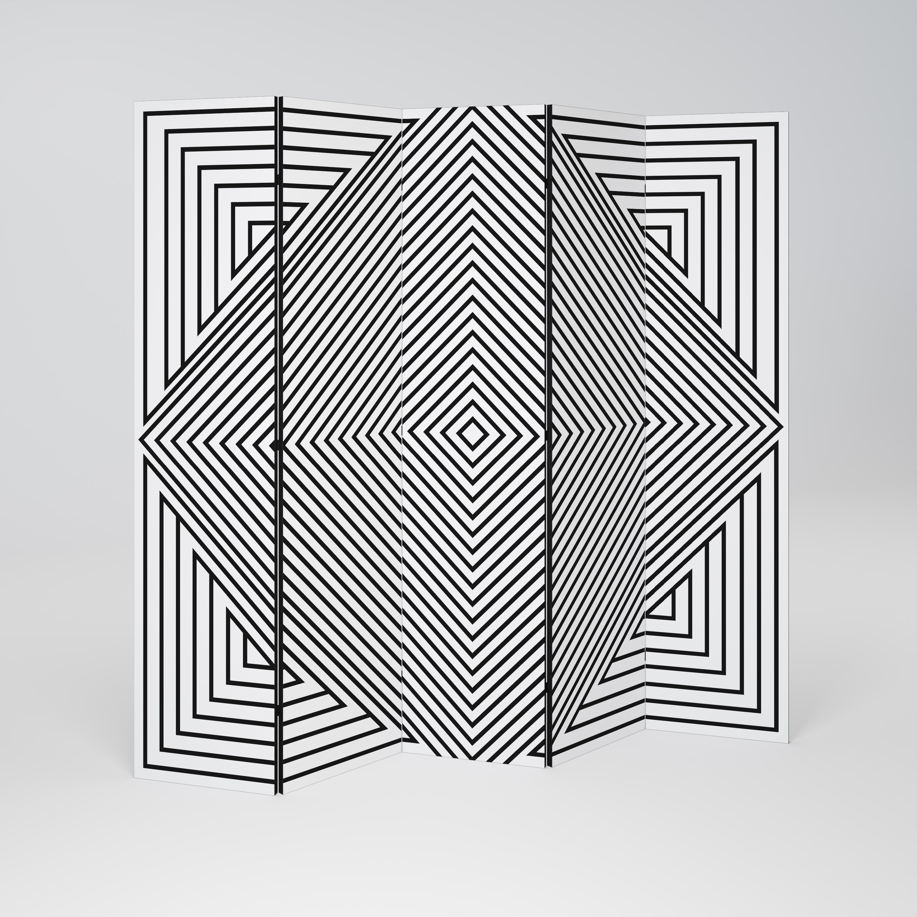 POLYGON ILLUSION Biombo Decorativo de 5 Painéis