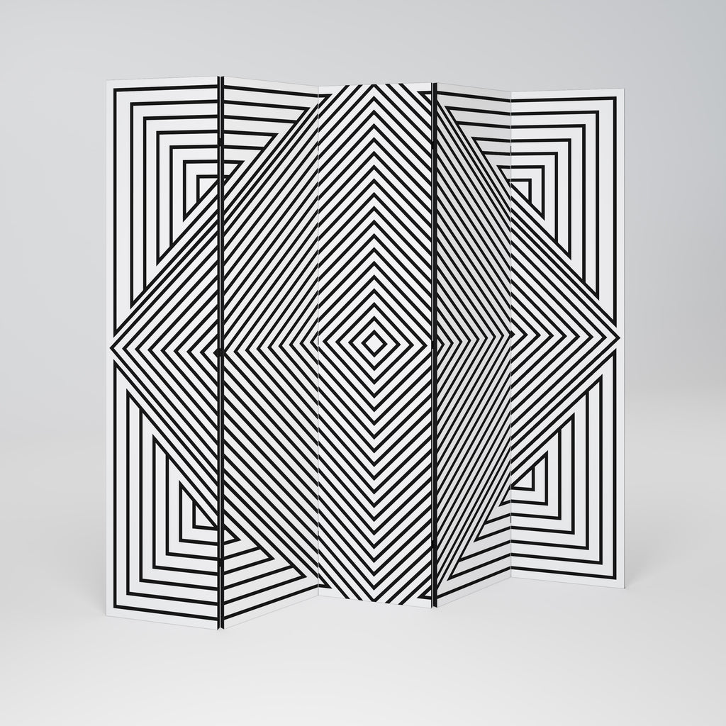 POLYGON ILLUSION 5-Panel Room Divider