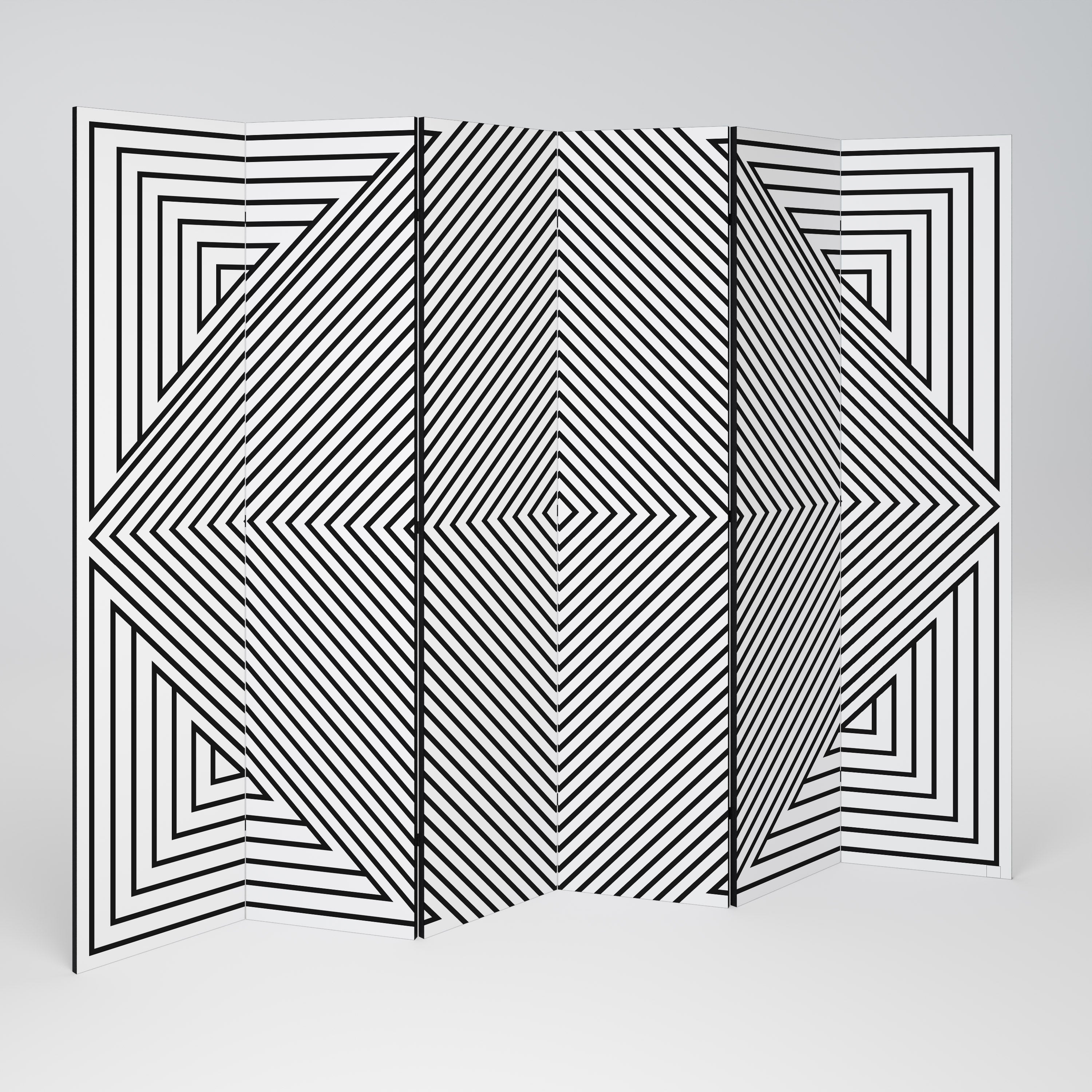 POLYGON ILLUSION Biombo Decorativo de 6 Painéis