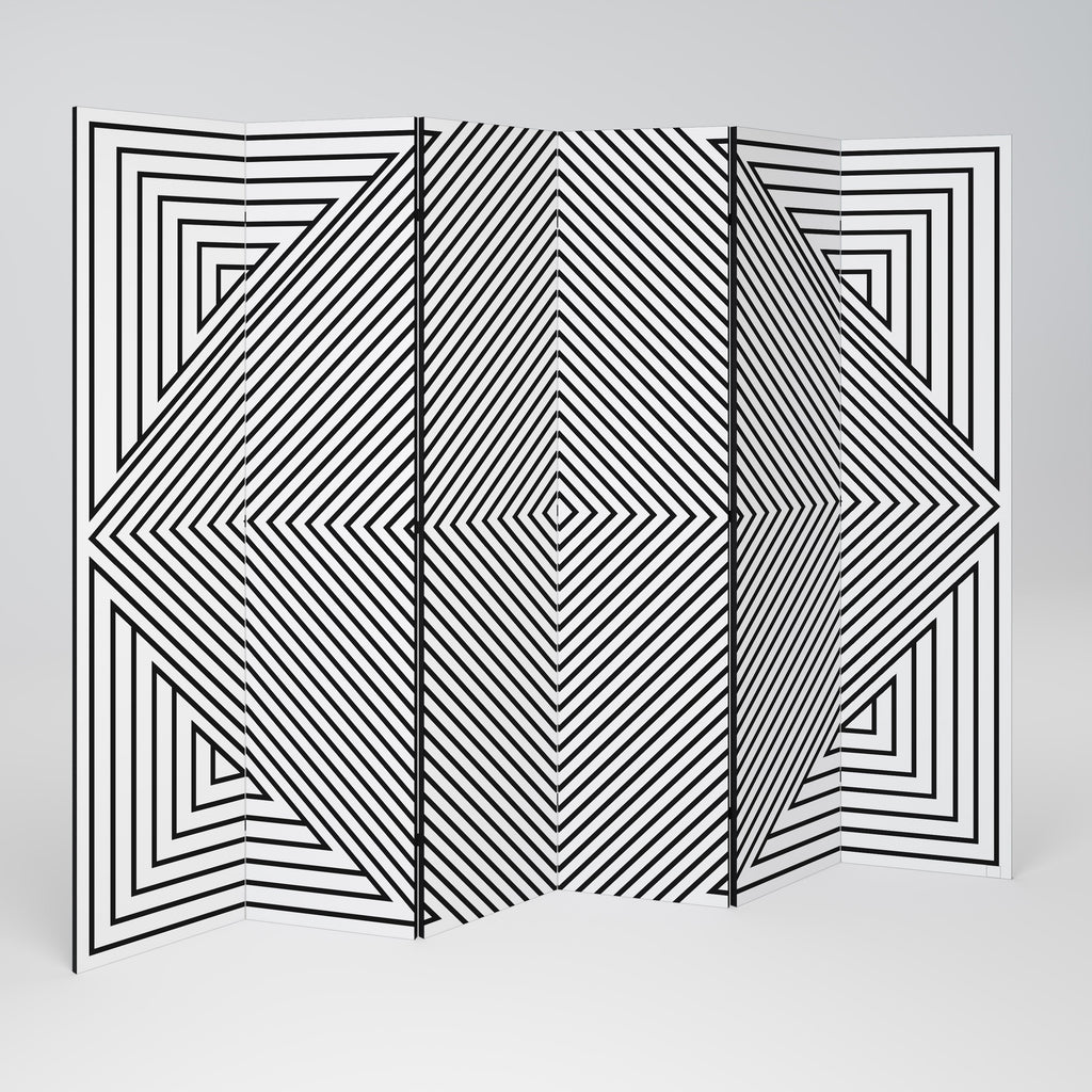 POLYGON ILLUSION Biombo Decorativo de 6 Painéis
