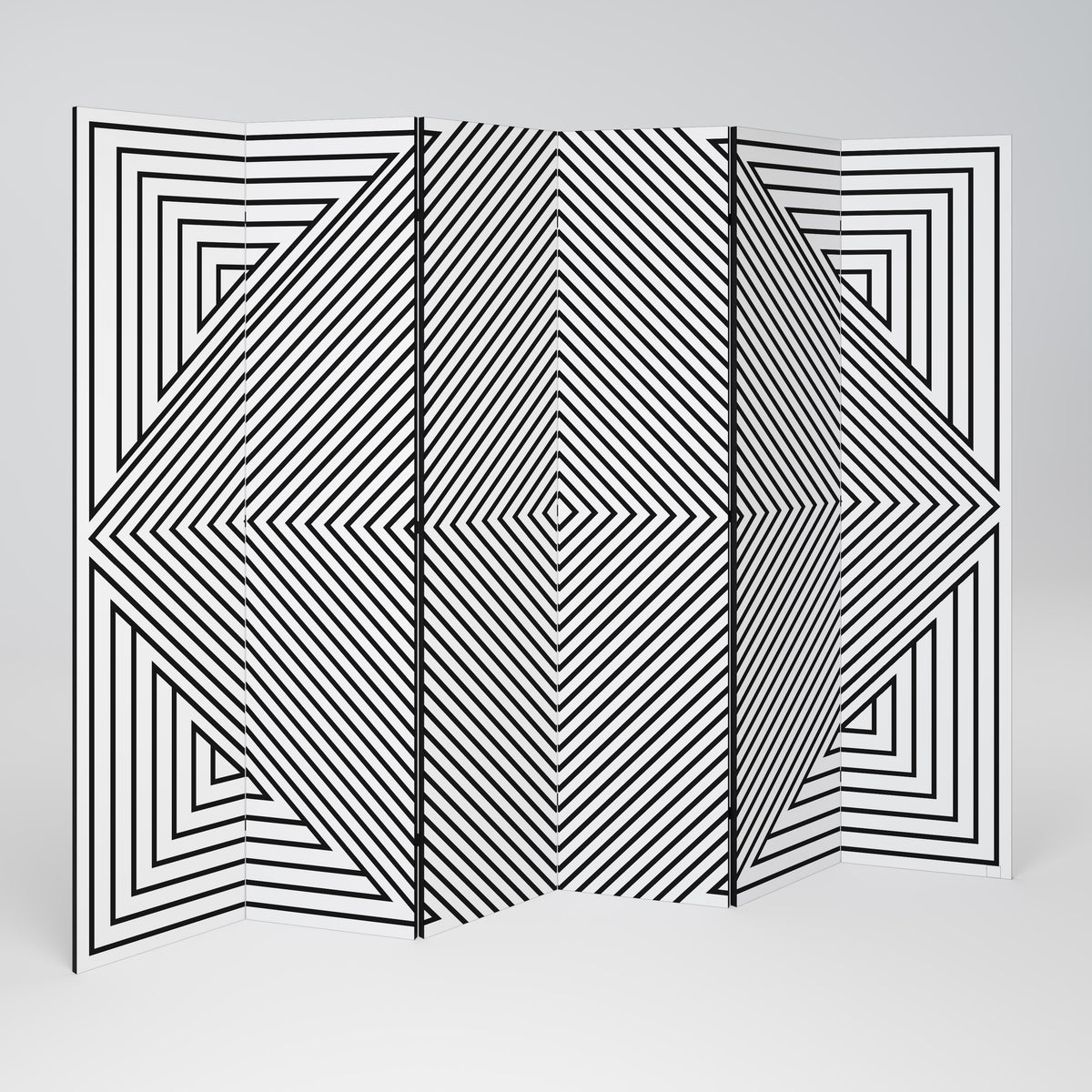 POLYGON ILLUSION 6-Panel Room Divider