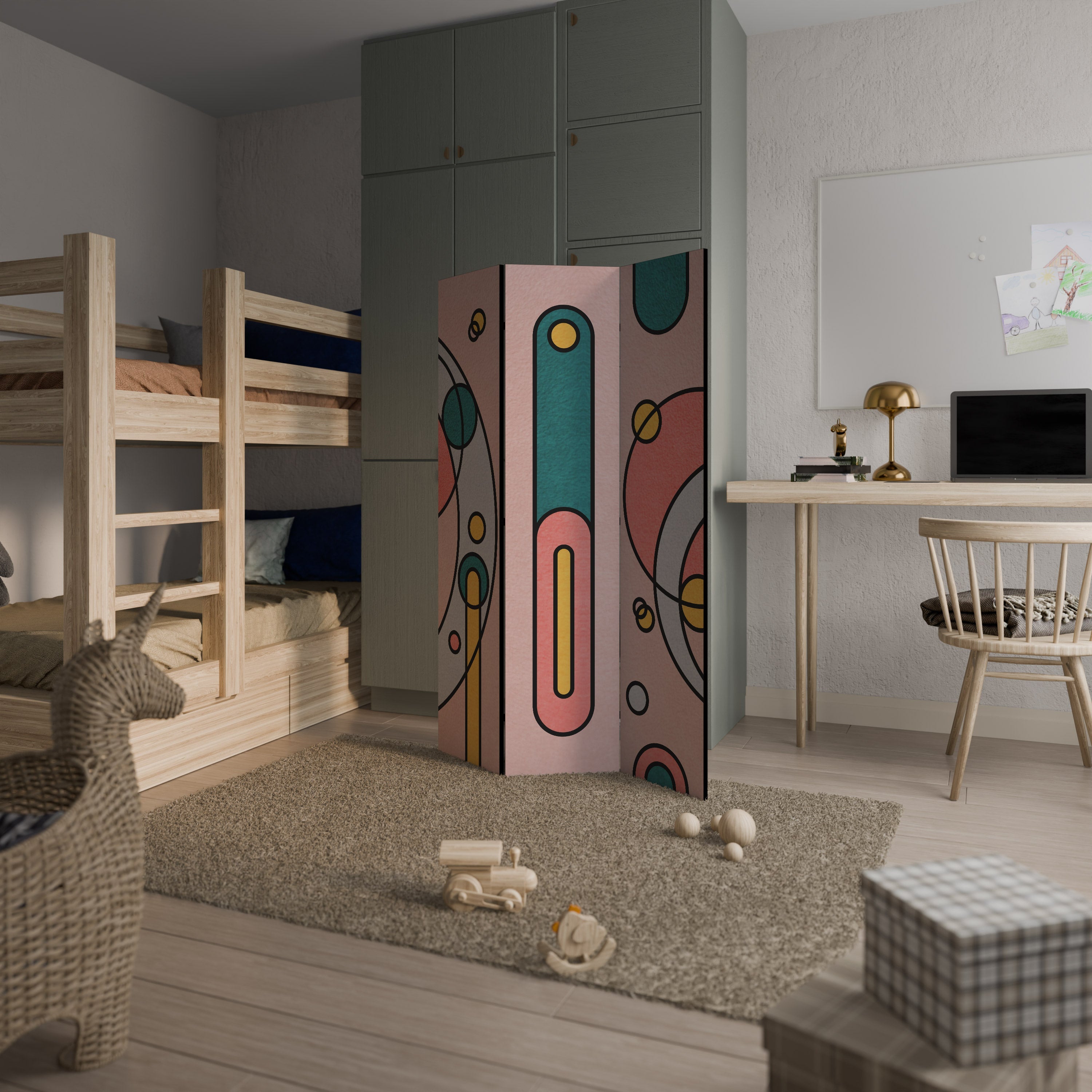 GOSSAMER ECHOES Biombo Decorativo de 3 Painéis