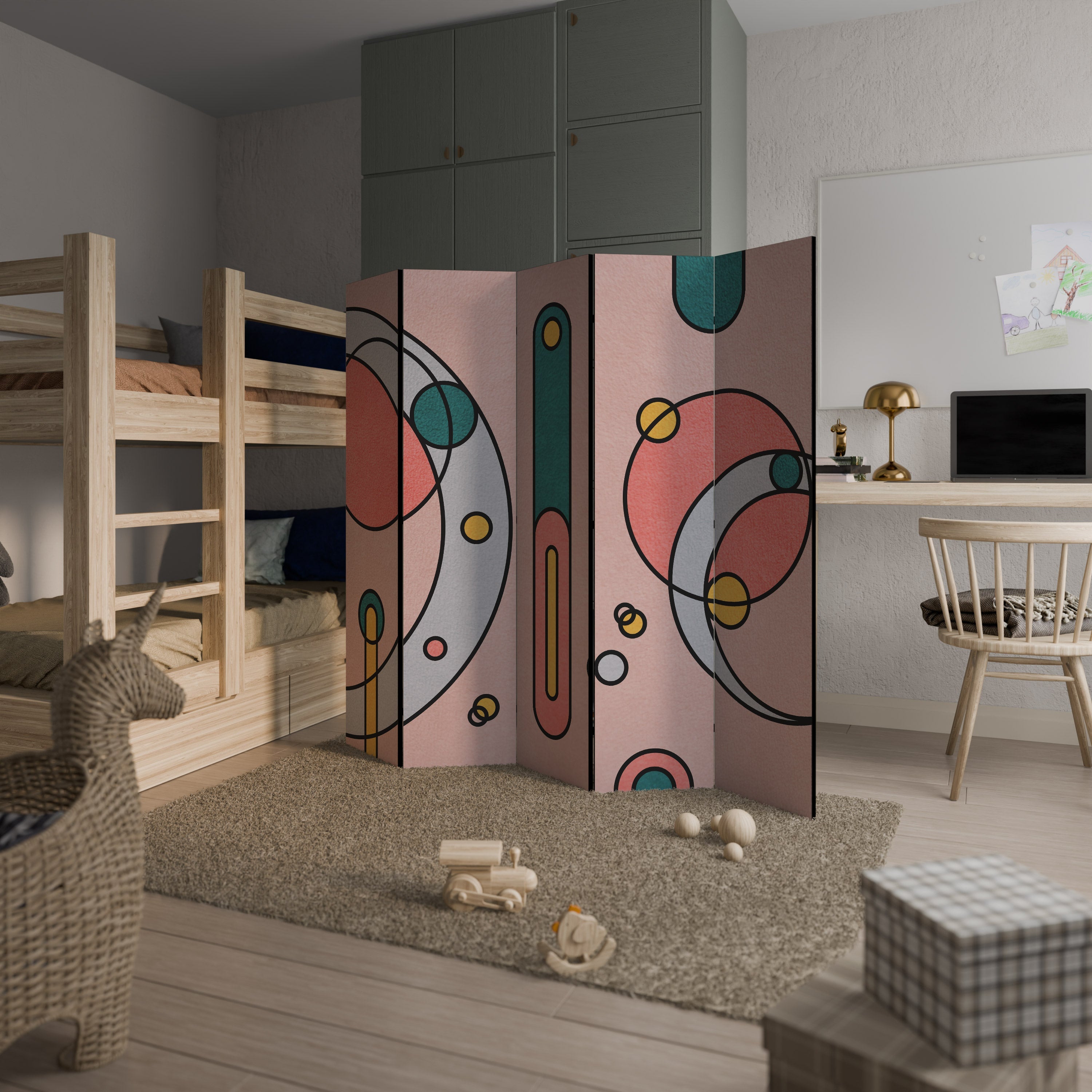 GOSSAMER ECHOES Biombo Decorativo de 5 Painéis