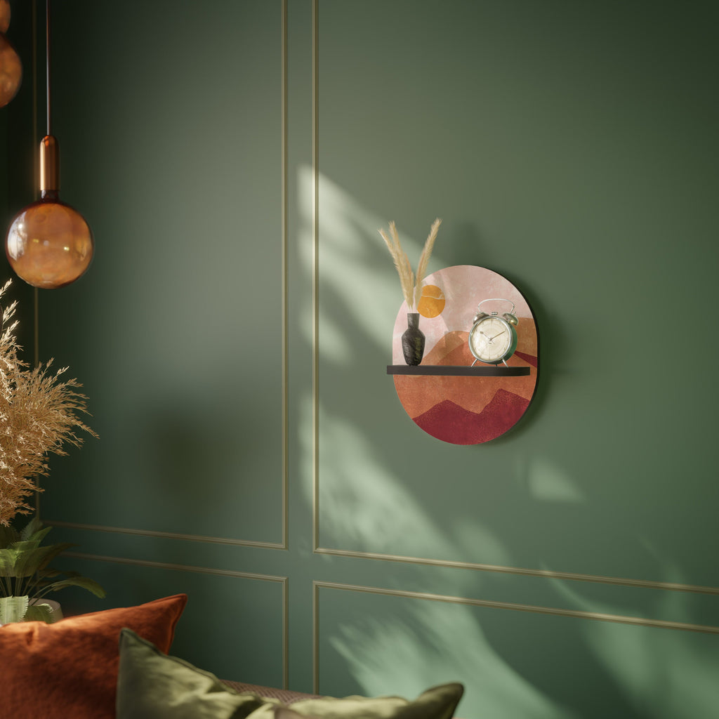 LUMINOUS SUNLIGHT Prateleira Oval Decorativa em Acabamento Preto