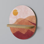 LUMINOUS SUNLIGHT Prateleira Oval Decorativa em Efeito Carvalho