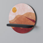 LUMINOUS SUNLIGHT Prateleira Redonda Decorativa em Acabamento Preto