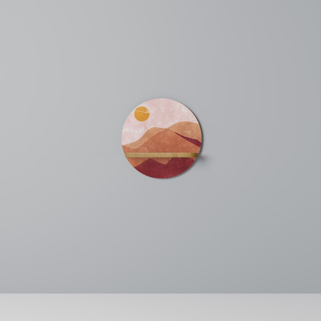 LUMINOUS SUNLIGHT Prateleira Redonda Decorativa em Efeito Carvalho