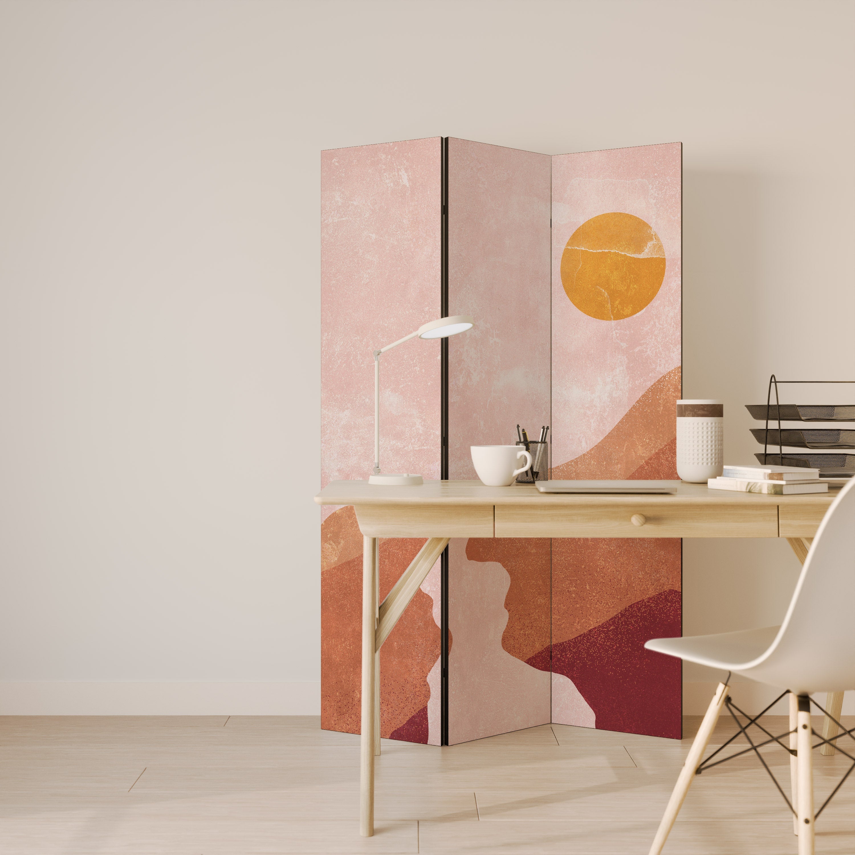 LUMINOUS SUNLIGHT Biombo Decorativo de 3 Painéis