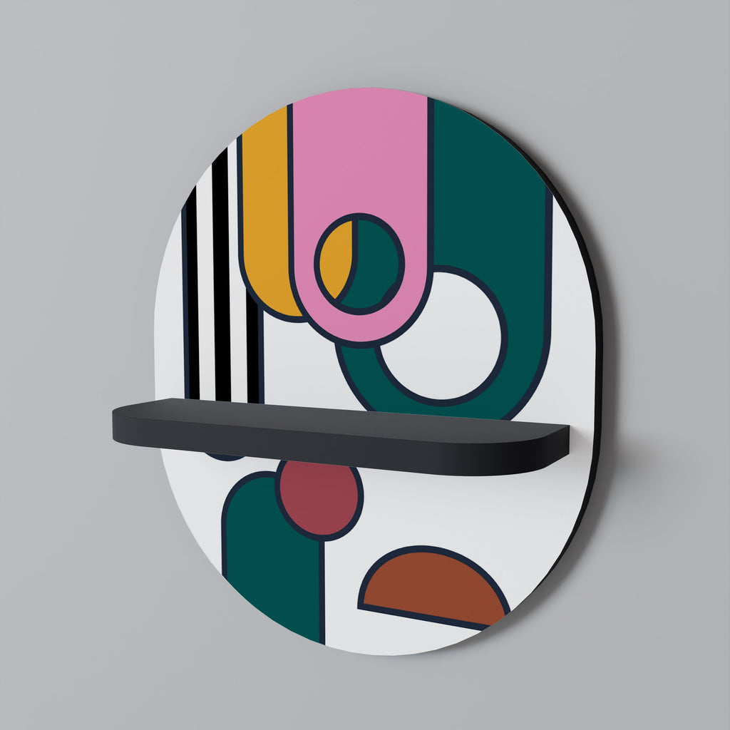 COOL STORY Prateleira Oval Decorativa em Acabamento Preto