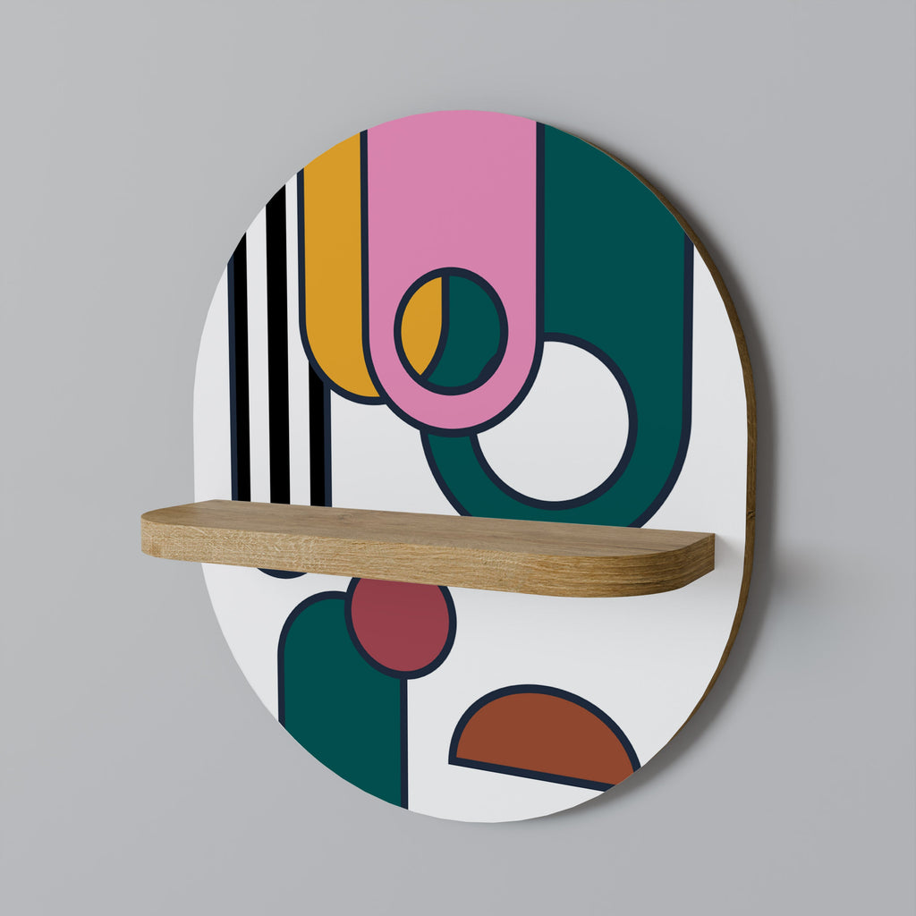 COOL STORY Prateleira Oval Decorativa em Efeito Carvalho