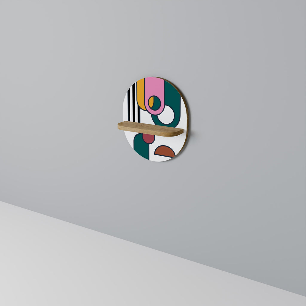 COOL STORY Prateleira Oval Decorativa em Efeito Carvalho