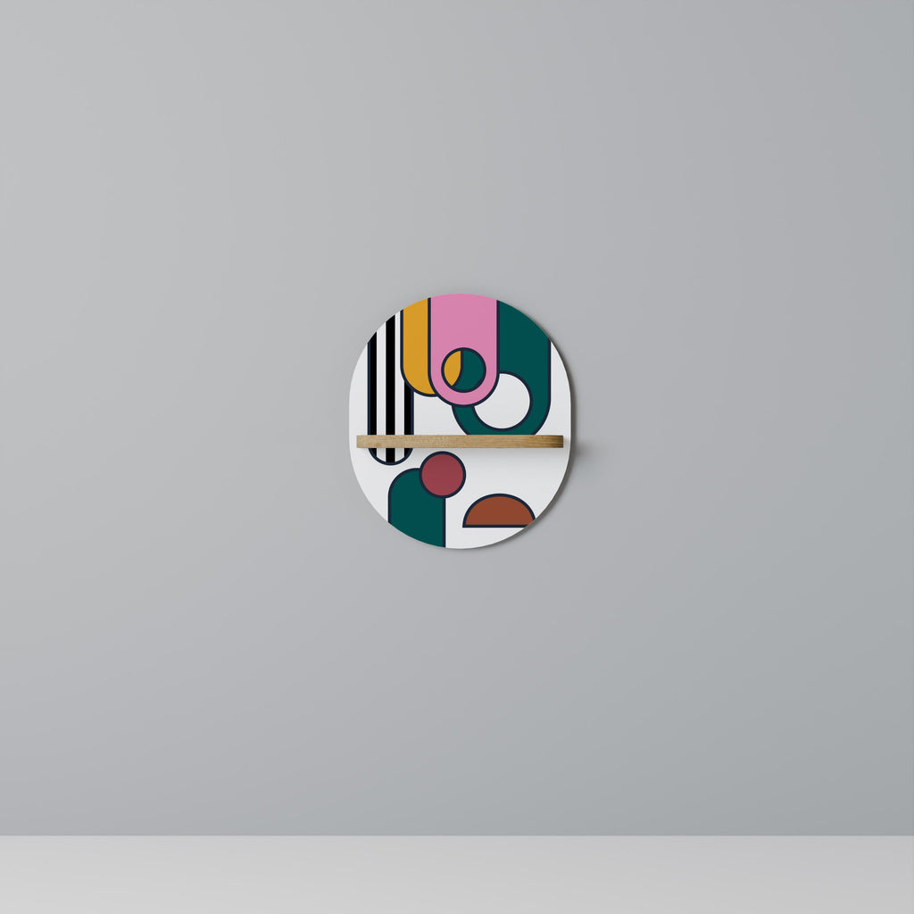 COOL STORY Prateleira Oval Decorativa em Efeito Carvalho