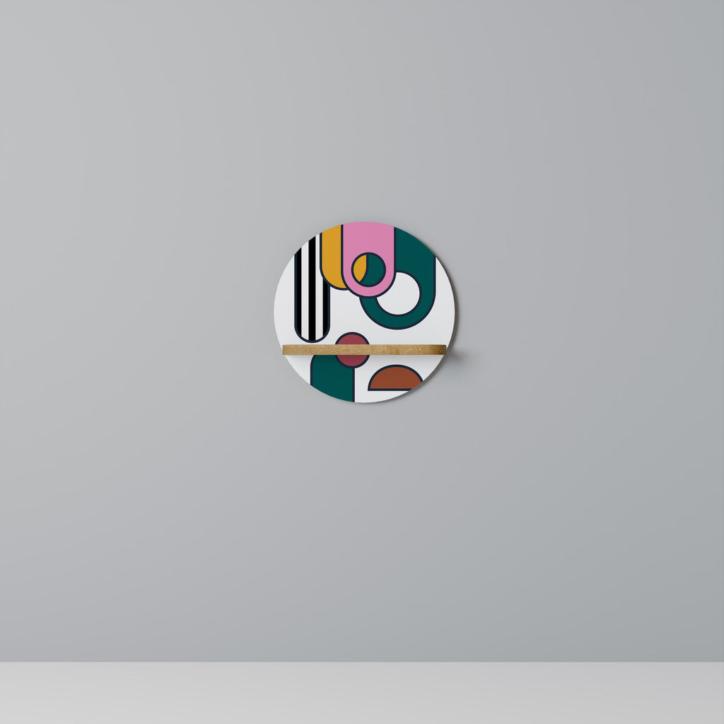 COOL STORY Prateleira Redonda Decorativa em Efeito Carvalho