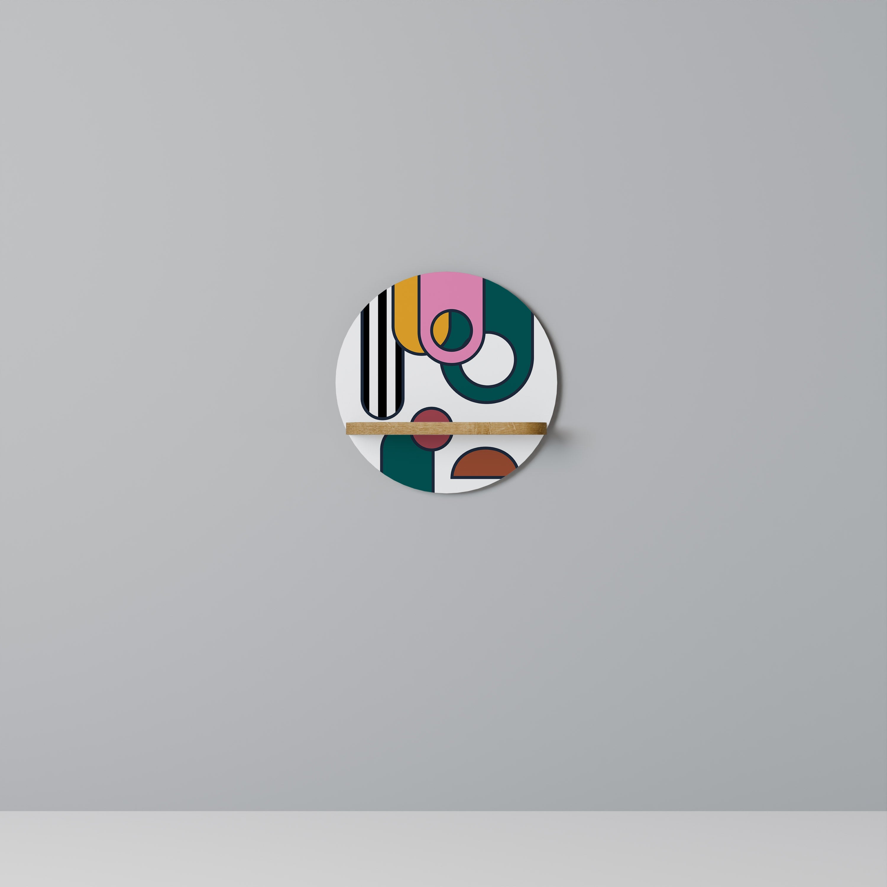 COOL STORY Prateleira Redonda Decorativa em Efeito Carvalho