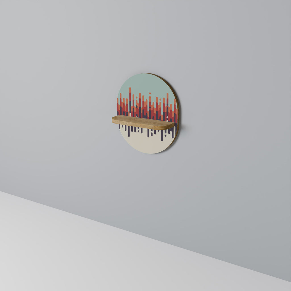 CHROMA CONTOURS Prateleira Oval Decorativa em Efeito Carvalho