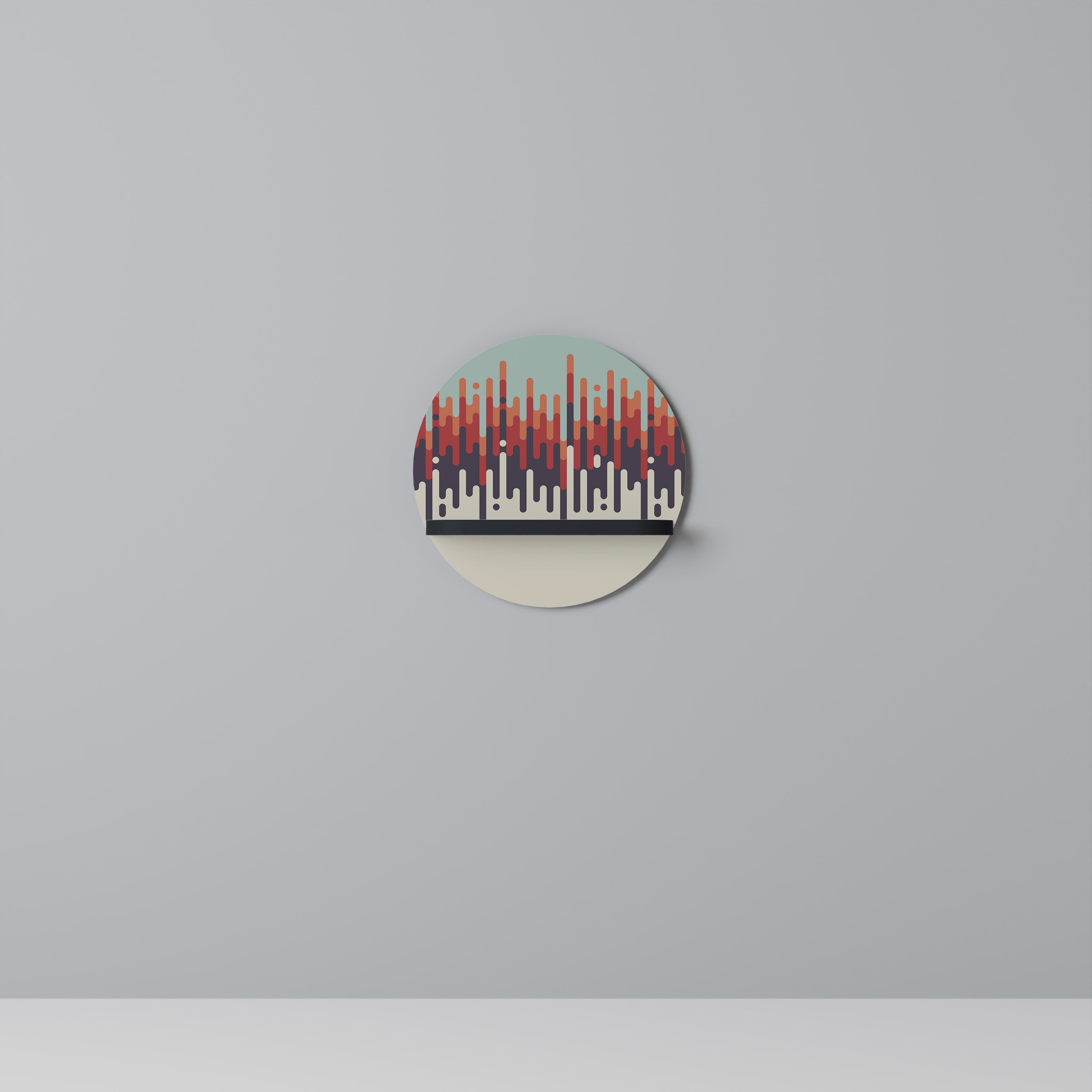 CHROMA CONTOURS Prateleira Redonda Decorativa em Acabamento Preto