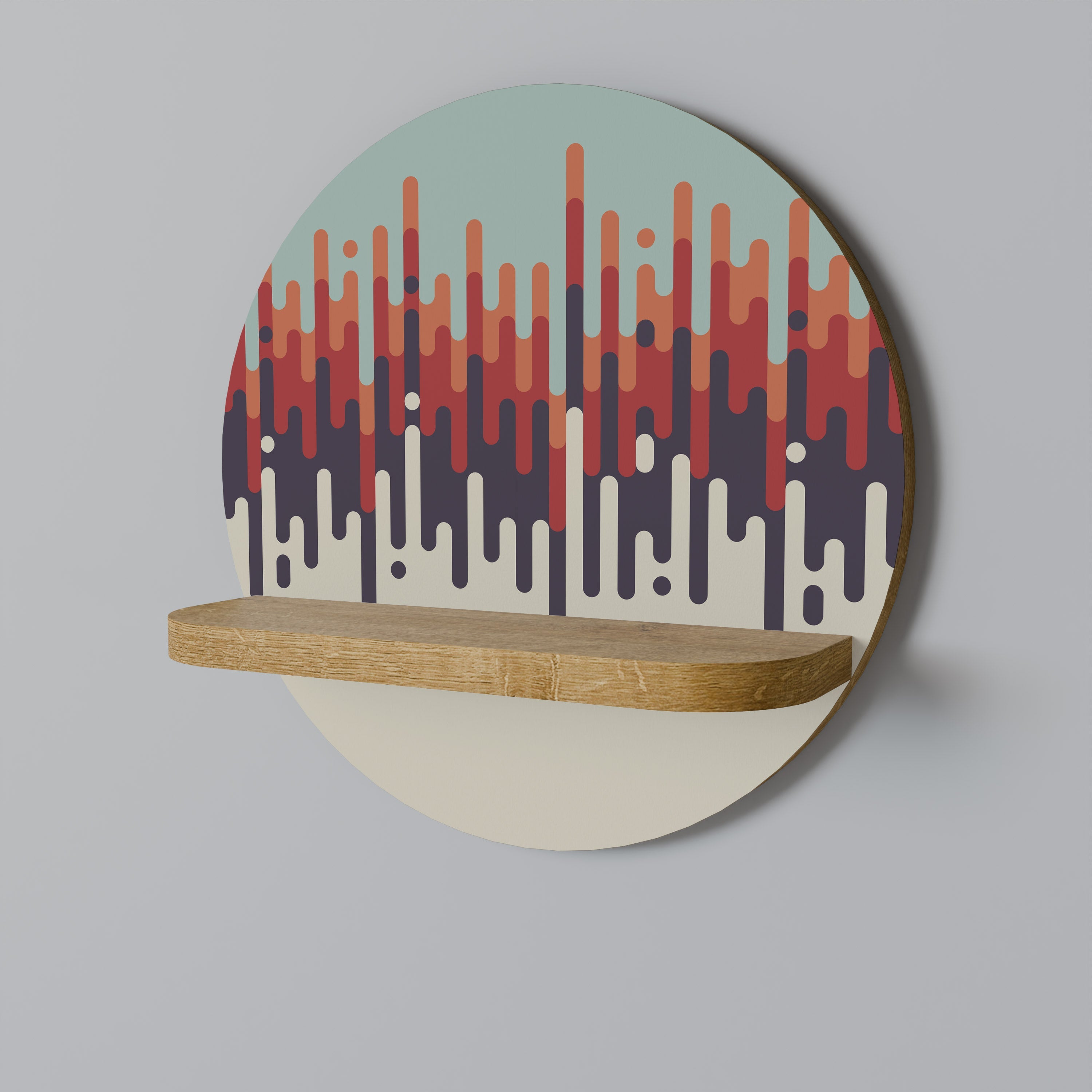 CHROMA CONTOURS Prateleira Redonda Decorativa em Efeito Carvalho