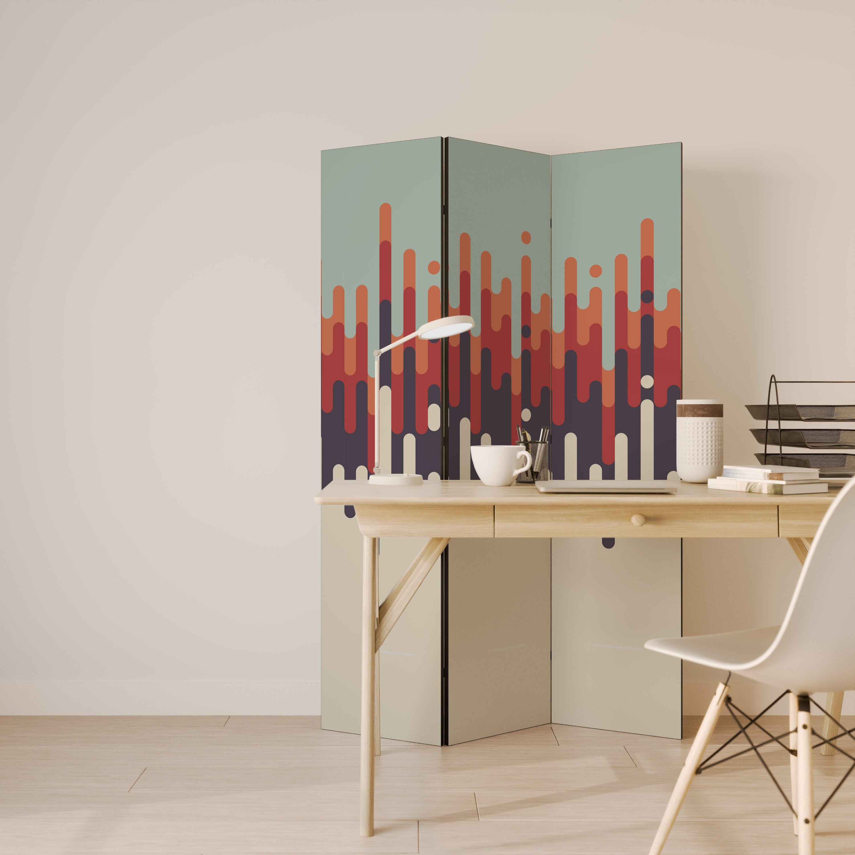 CHROMA CONTOURS Biombo Decorativo de 3 Painéis