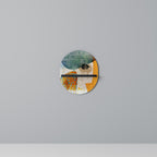 ABSTRACT FACES Prateleira Oval Decorativa em Acabamento Preto