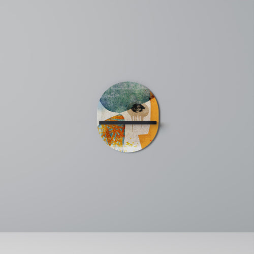 ABSTRACT FACES Prateleira Oval Decorativa em Acabamento Preto