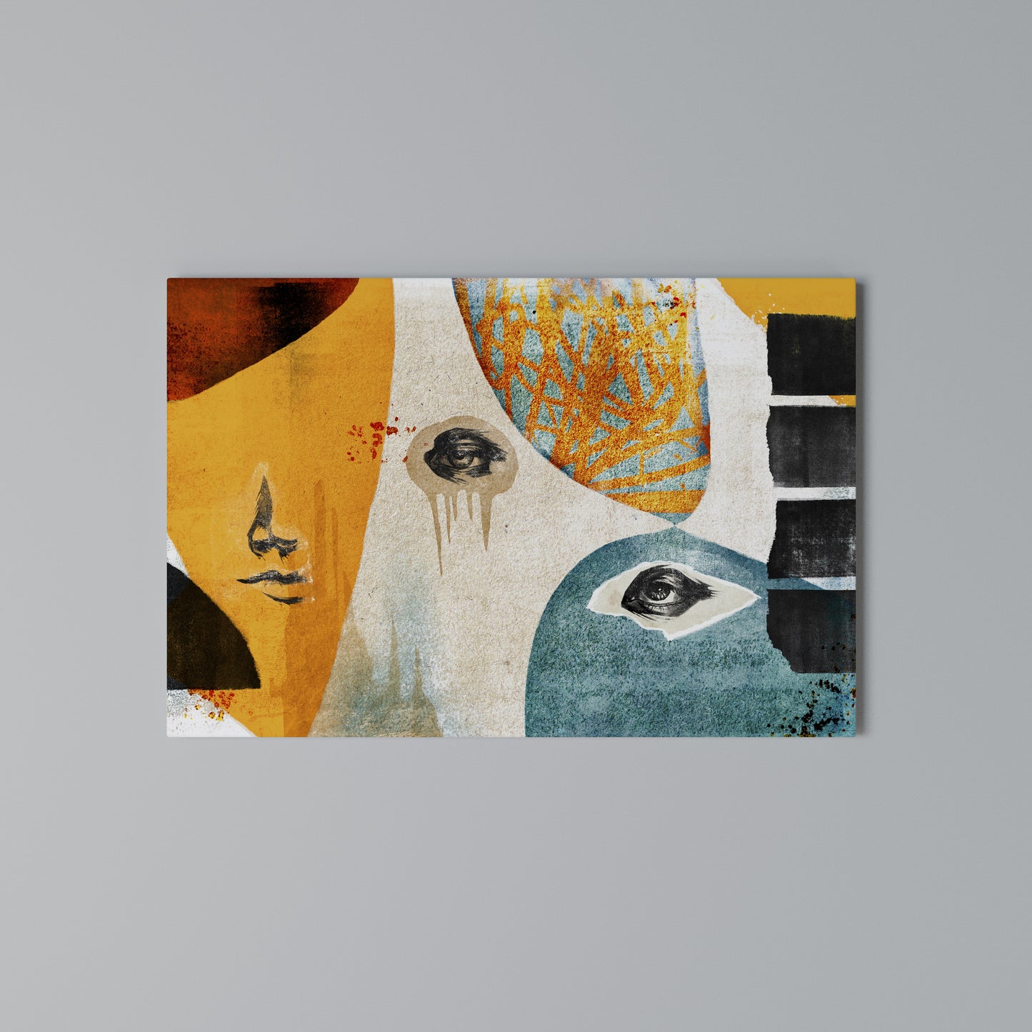 ABSTRACT FACES Horizontal Canvas Print