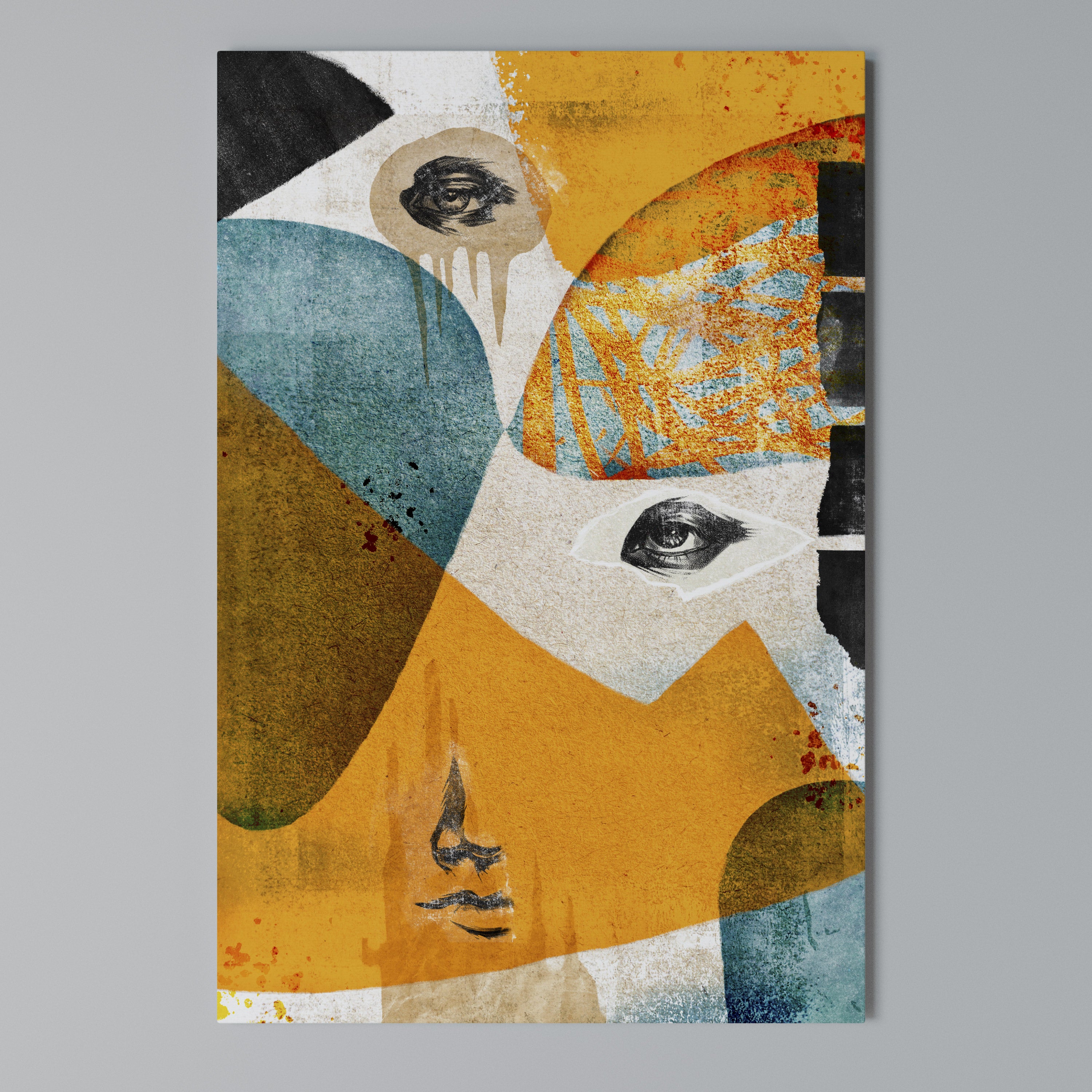 ABSTRACT FACES Quadro em tela vertical