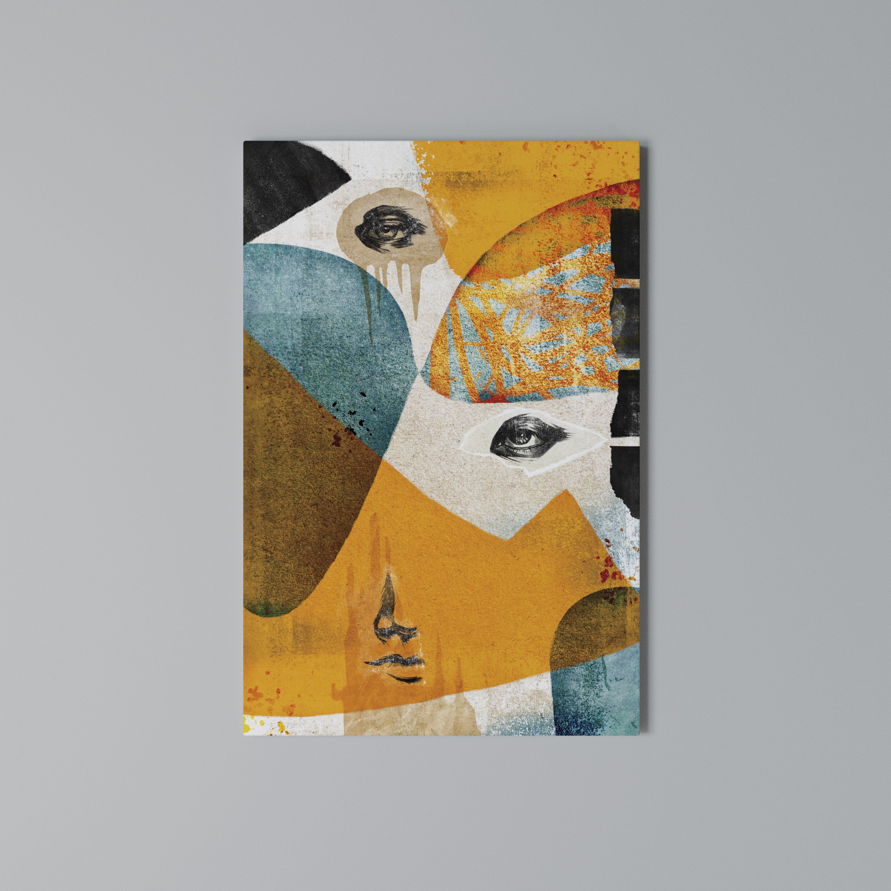 ABSTRACT FACES Quadro em tela vertical