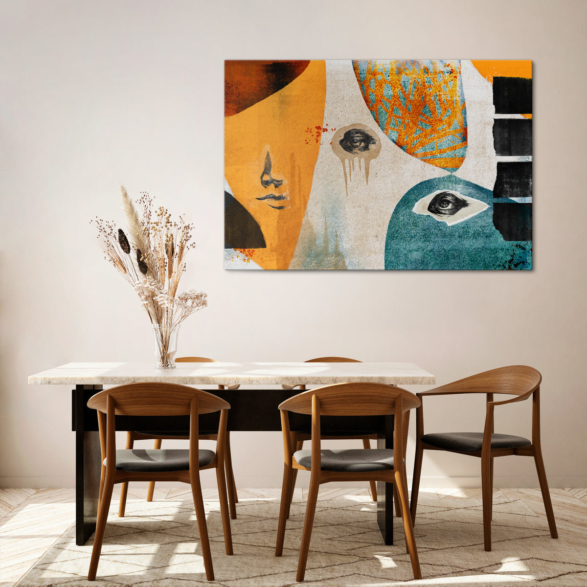 ABSTRACT FACES Horizontal Canvas Print
