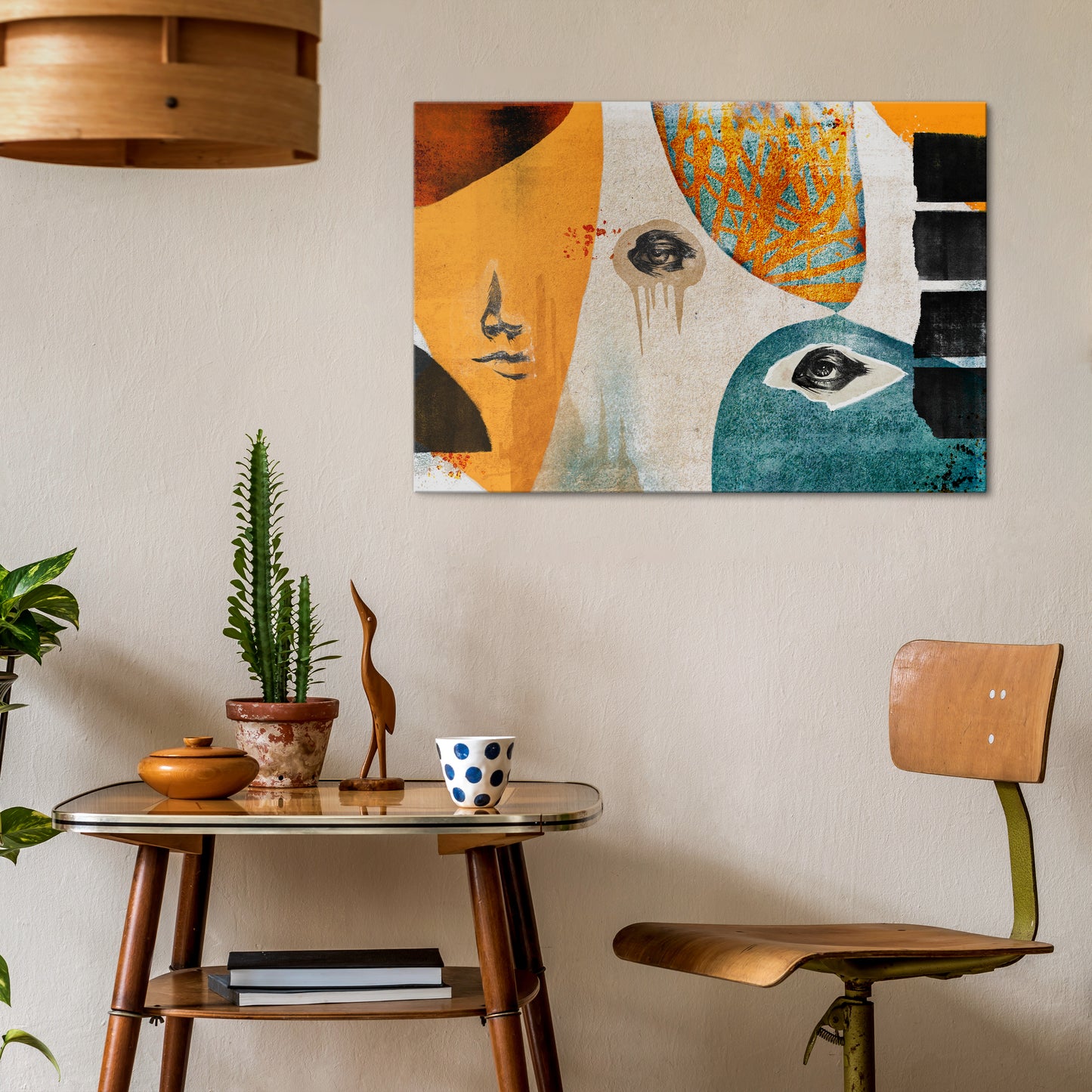 ABSTRACT FACES Horizontal Canvas Print