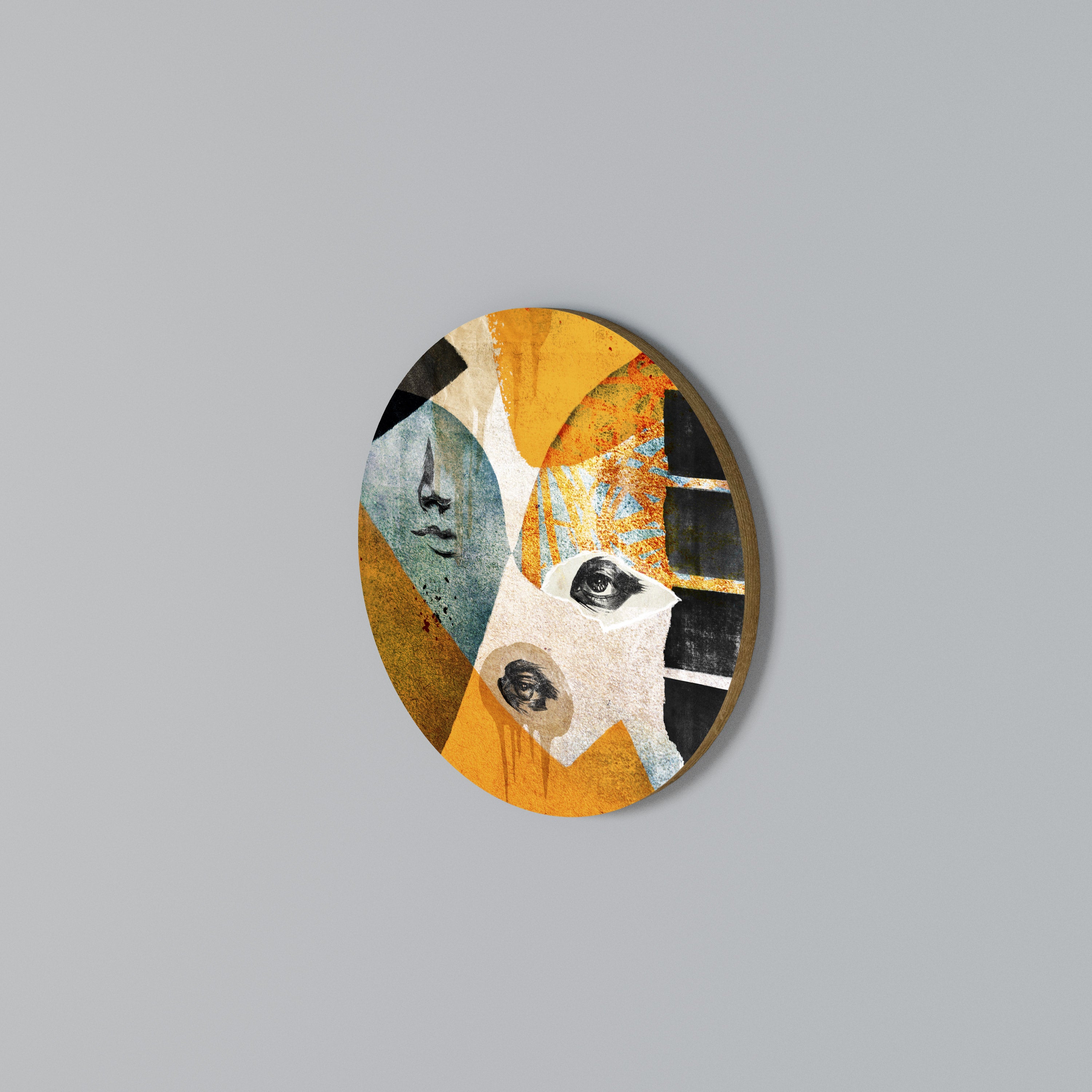 ABSTRACT FACES Arte de Parede Redonda